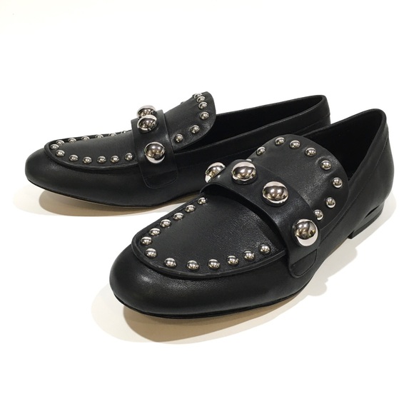 KARL LAGERFELD AVAH STUDDED LOAFERS MOCCASINS -BLACK LEATHER -US 9 -NIB - Picture 5 of 9